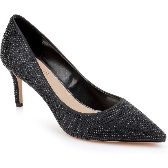 Badgley Mischka Tyanna Crystal Pointed Toe Pumps Size 8 - Picture 1 of 8